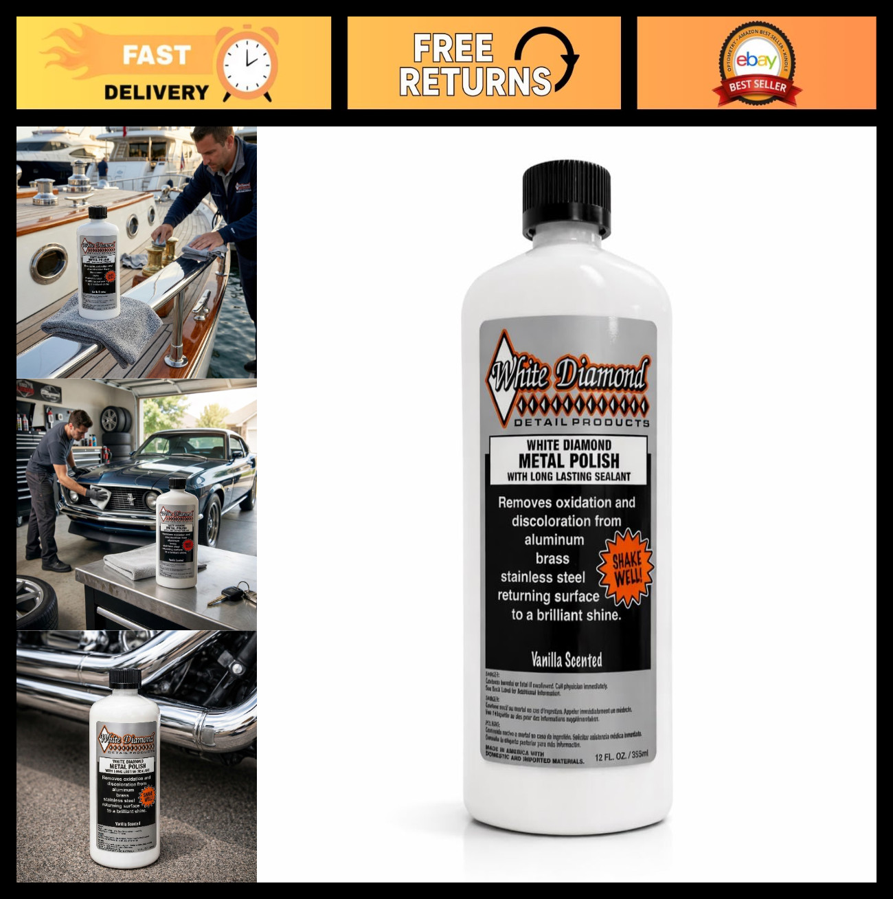 Metal Polish & Sealant 12 fl oz – Cleaner, Polisher & Protectant for Aluminum, B