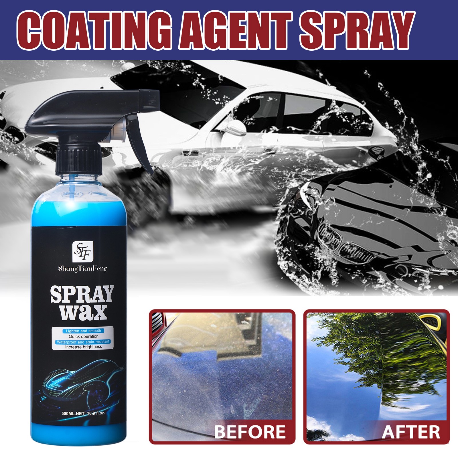 17.6oz Car Coating Spray with Cloth – Quick Detailer for Smart & GM Vehicles