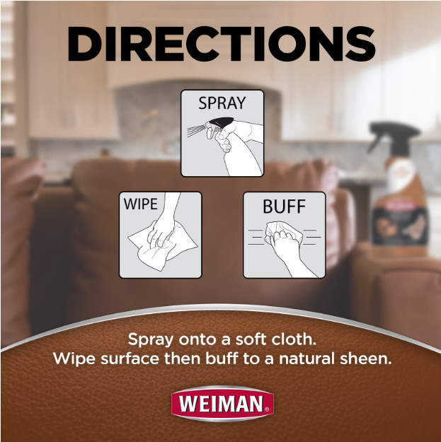 Weiman LEATHER CONDITIONER CLEANER Protect Restore Car Auto Seat Sofa 12oz spray