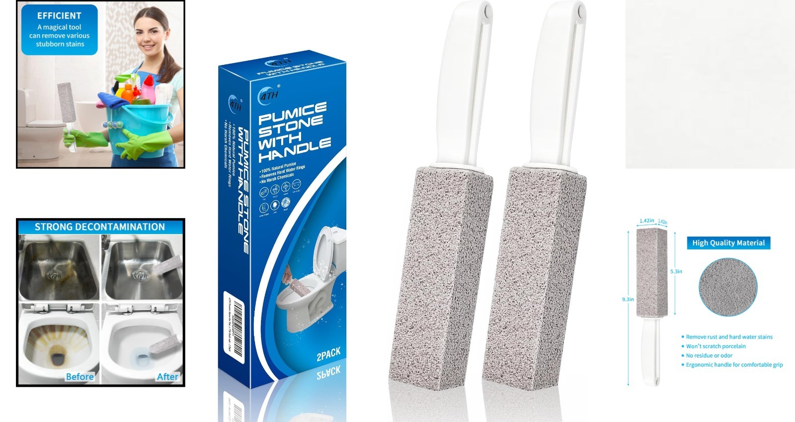 All-in-One Cleaning Stone for Hard Water Stains – 2-Piece Set for Ultimate Clean