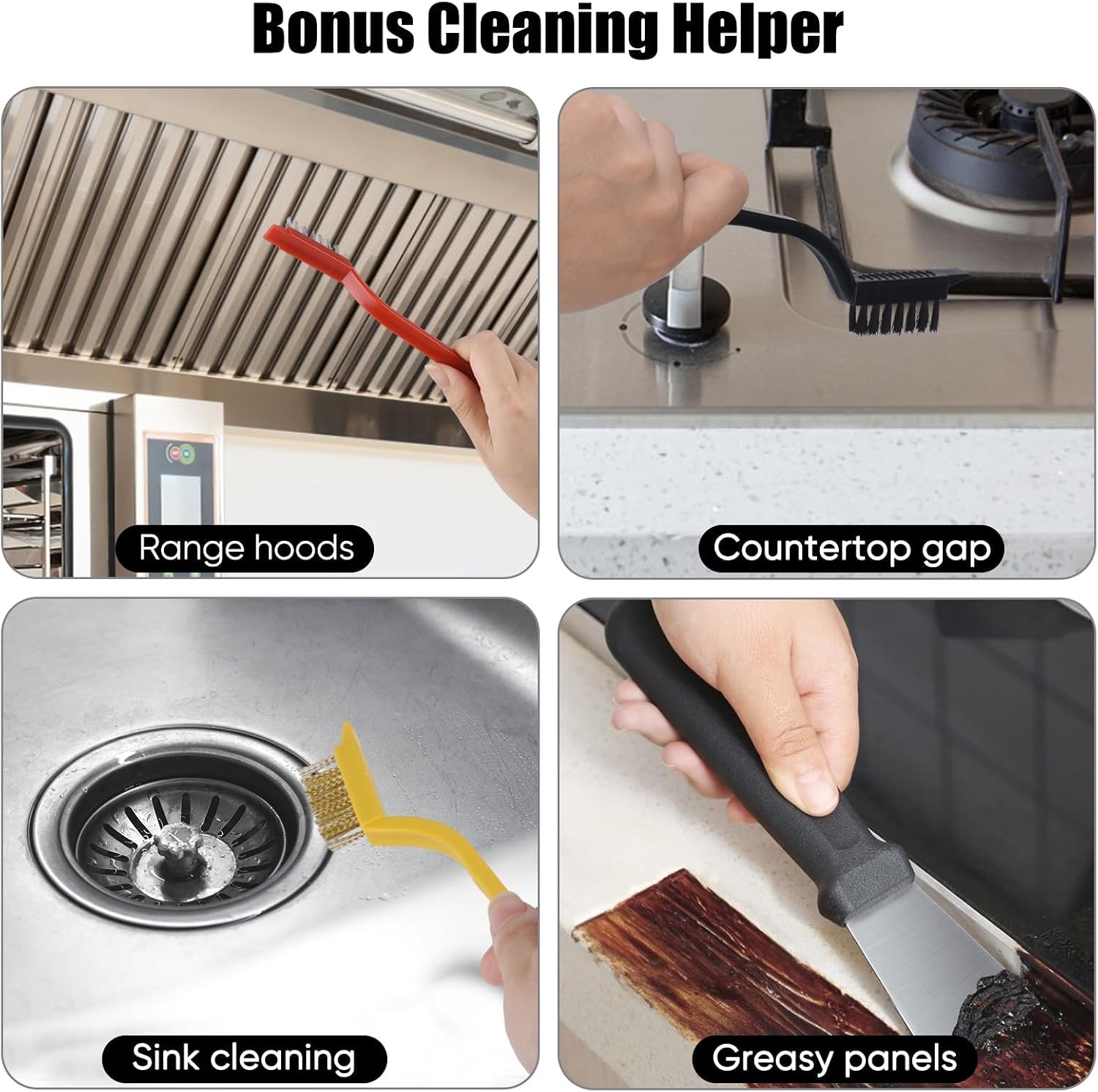 12PCS Grout Brush Set, Hard Bristle Crevice & Baseboard Tool | Crevice cleaning