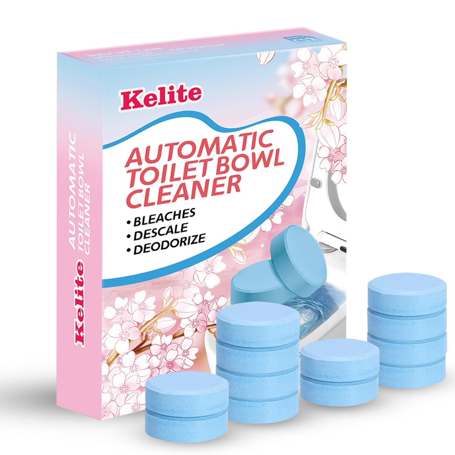 Toilet Bowl Cleaners – 12 Pack, Automatic Tank Tablets for Deodorizing & Descali