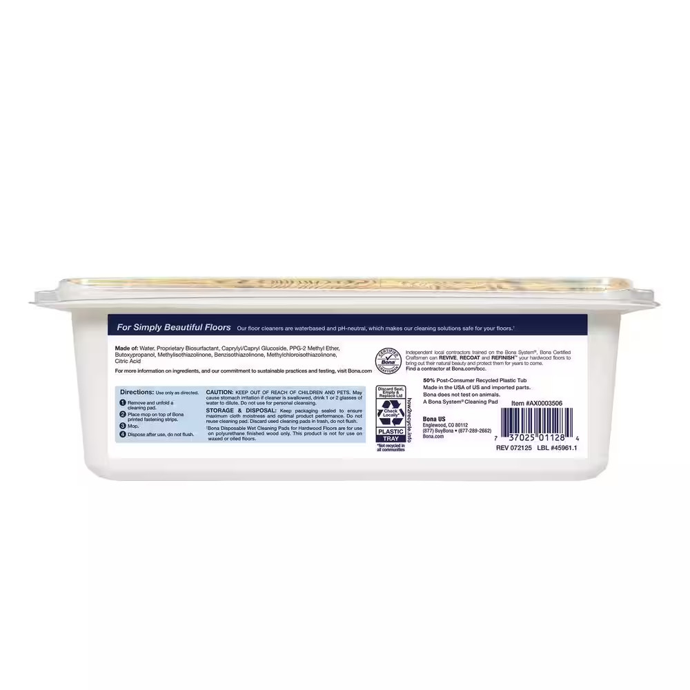 17 In. X 5 1/4 In. Hardwood Floor Wet Cleaning Refill Pads (12-Count)