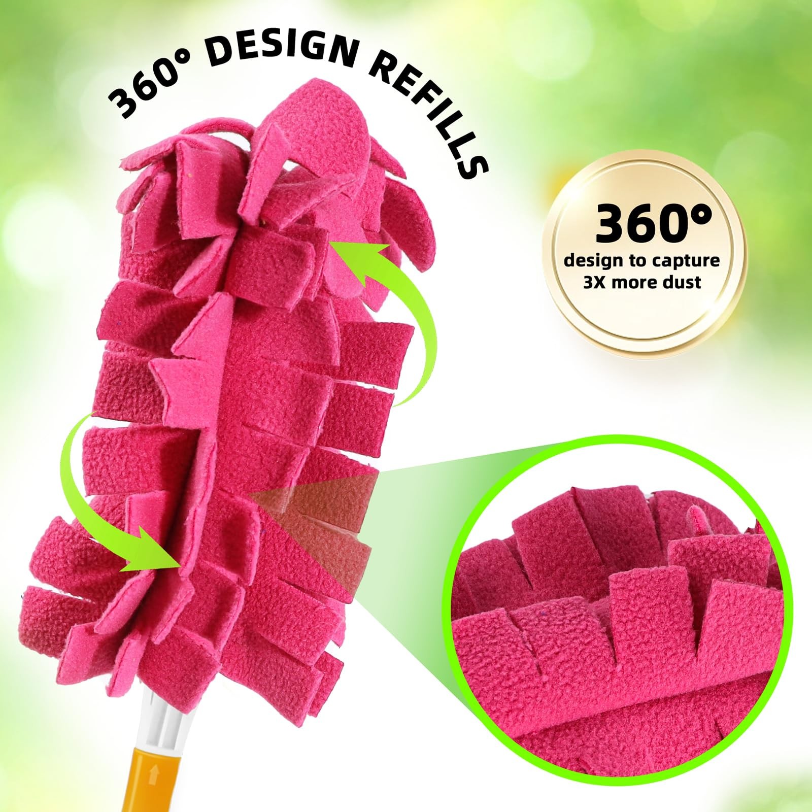 Reusable Duster Refill Compitable with Swiffer – Washable Heavy Duty Dusters