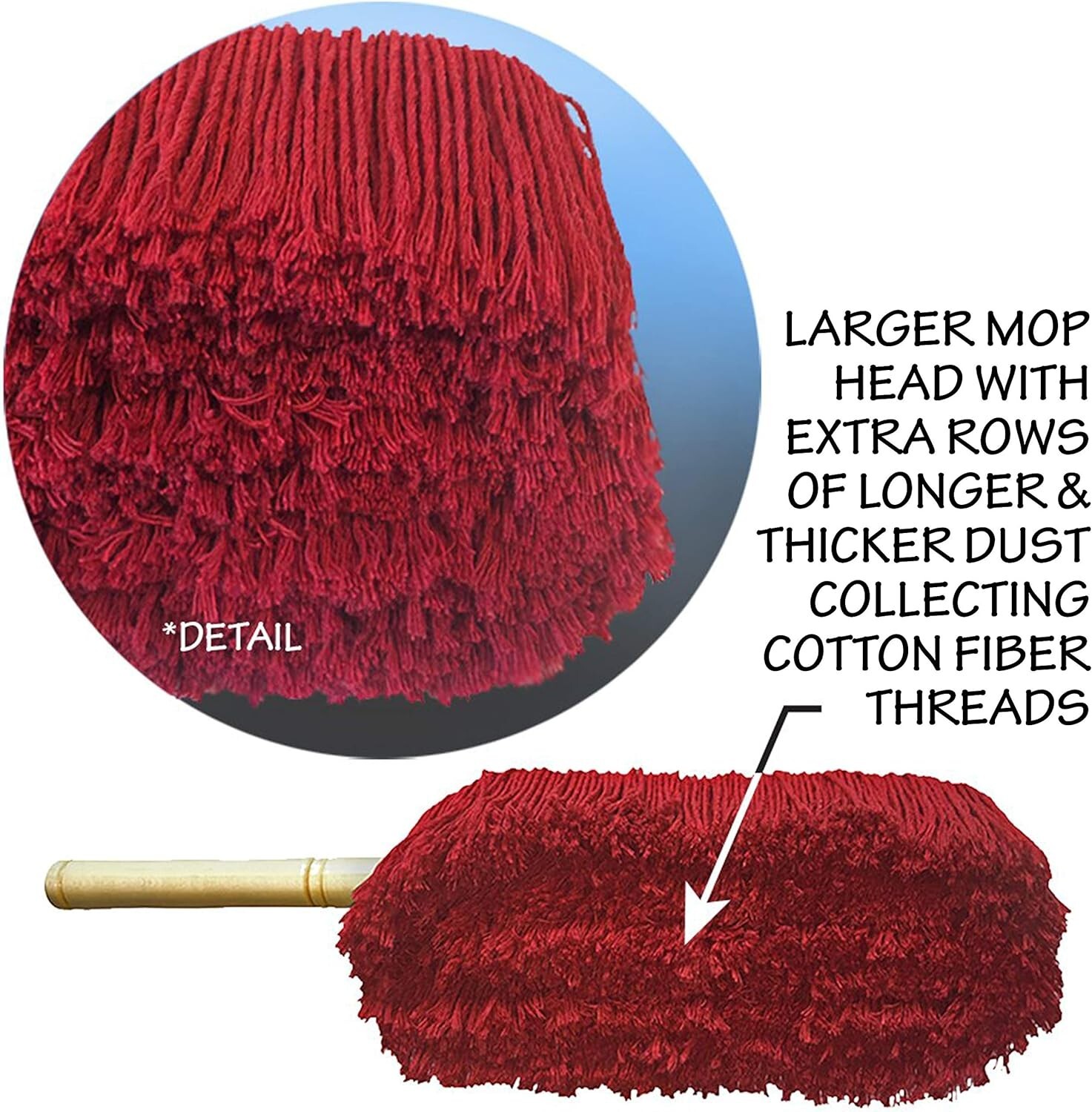 Premium Extra Large Car Duster with Durable Solid Wood Handle Includes Storag…