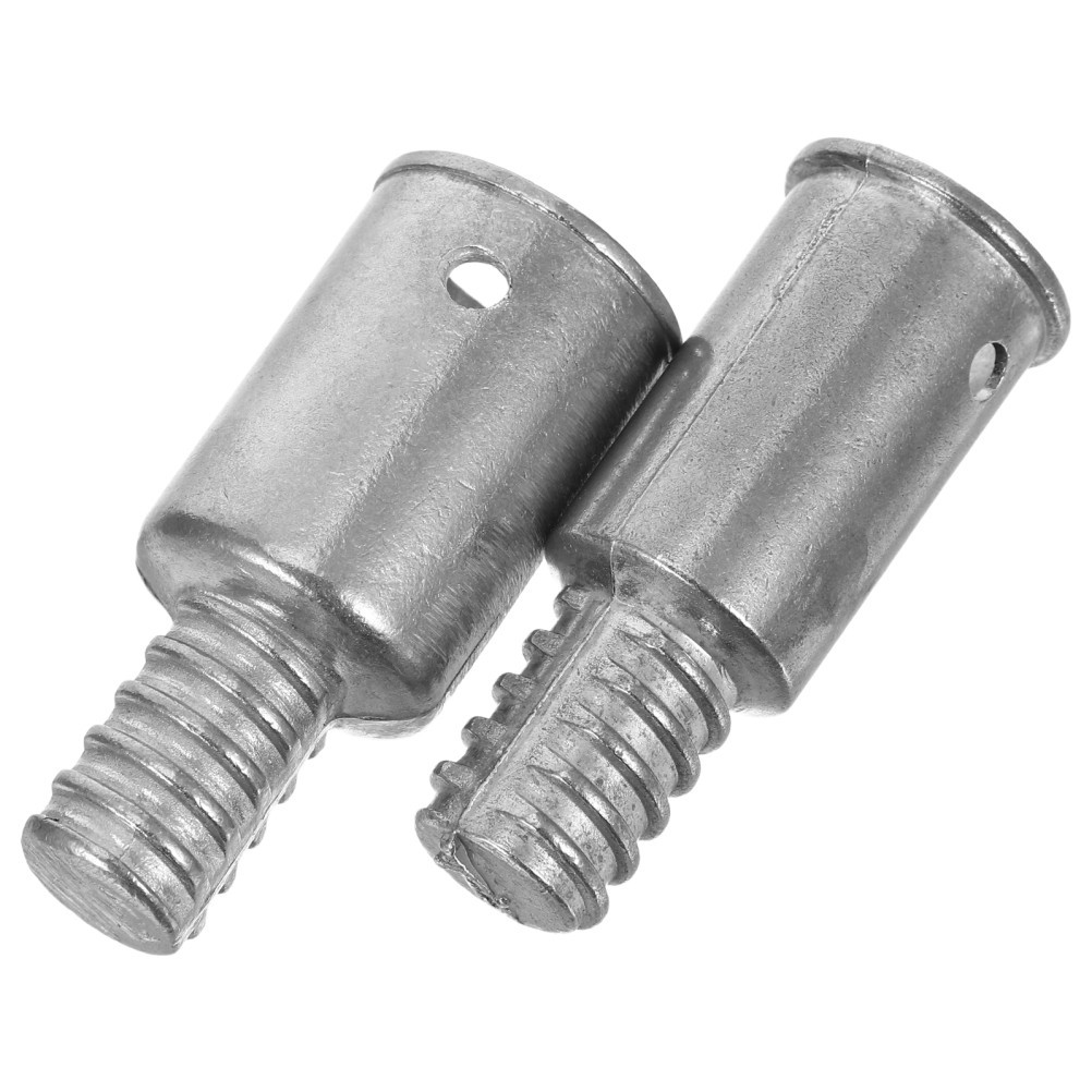 2Pcs Heavy Duty Silver Metal Handle Adapters Universal Pole Tip Replacement