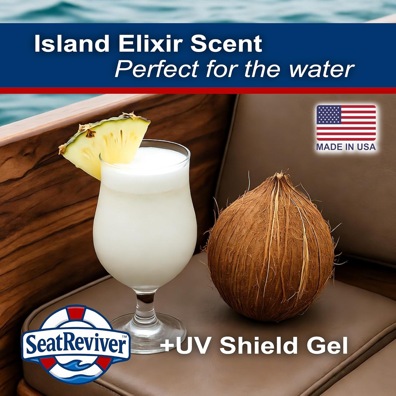 Marine Vinyl Protectant + UV Shield & Residual Bleach Neutralizer, Coconut Scent
