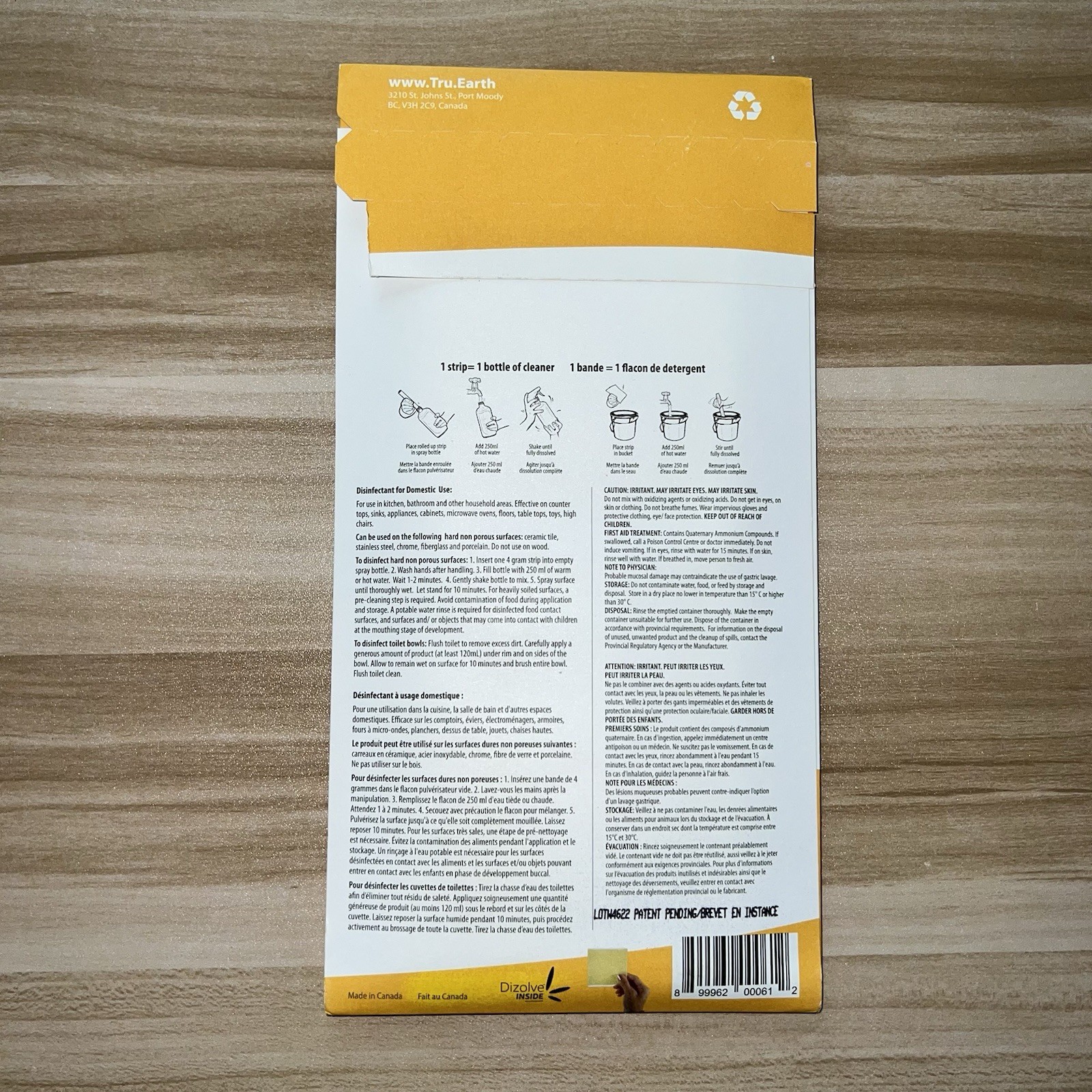 Tru Earth 16 Eco Strips Multi Surface Cleaner Lemon 4L Sealed Biodegradable