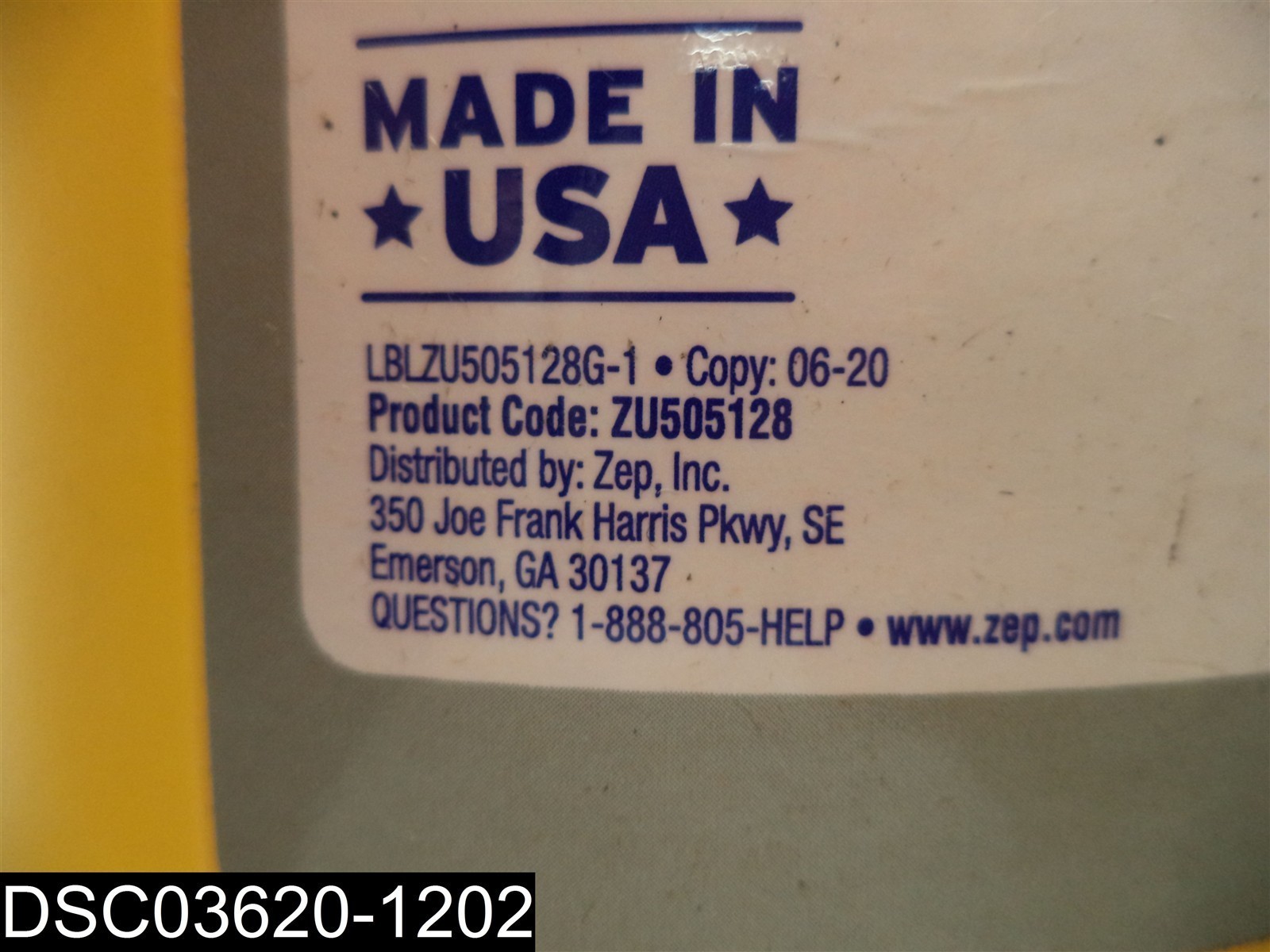 QTY=4 Gal(4X1 Gal):ZU505128 Zep Fast 505 Lemon Cleaner and Degreaser