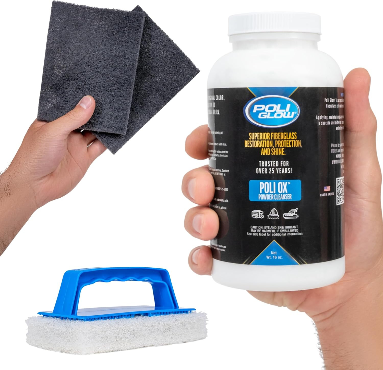Poli Ox™ — Remove Heavy Oxidation and Stains from Fiberglass Boat & RV Surfaces