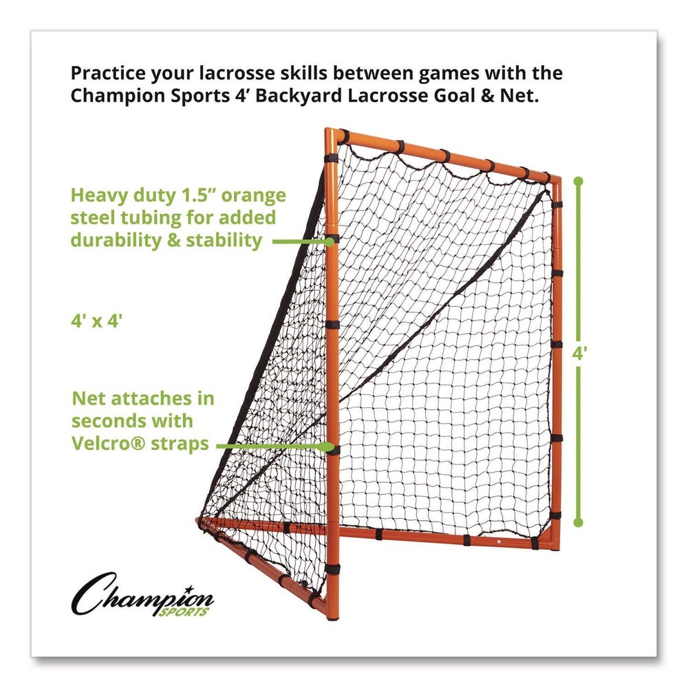 Champion Sports LNGL44 4 ft. x 4 ft. Backyard Lacrosse Goal and Net New