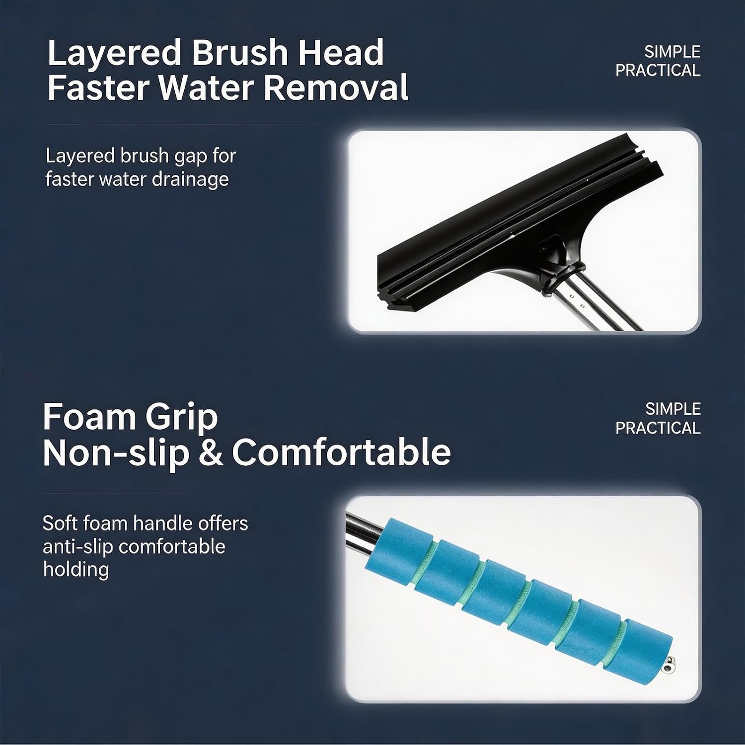 4 Pack All-Purpose Car Rearview Side Mirror Squeegee with Retractable Handle for