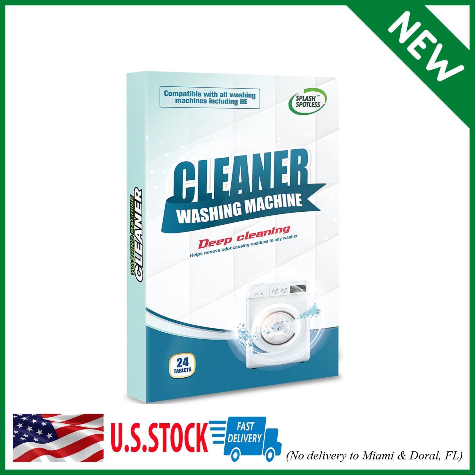 Splash Spotless Washing Machine Cleaner Deep Cleaning for HE Top Load Washers…