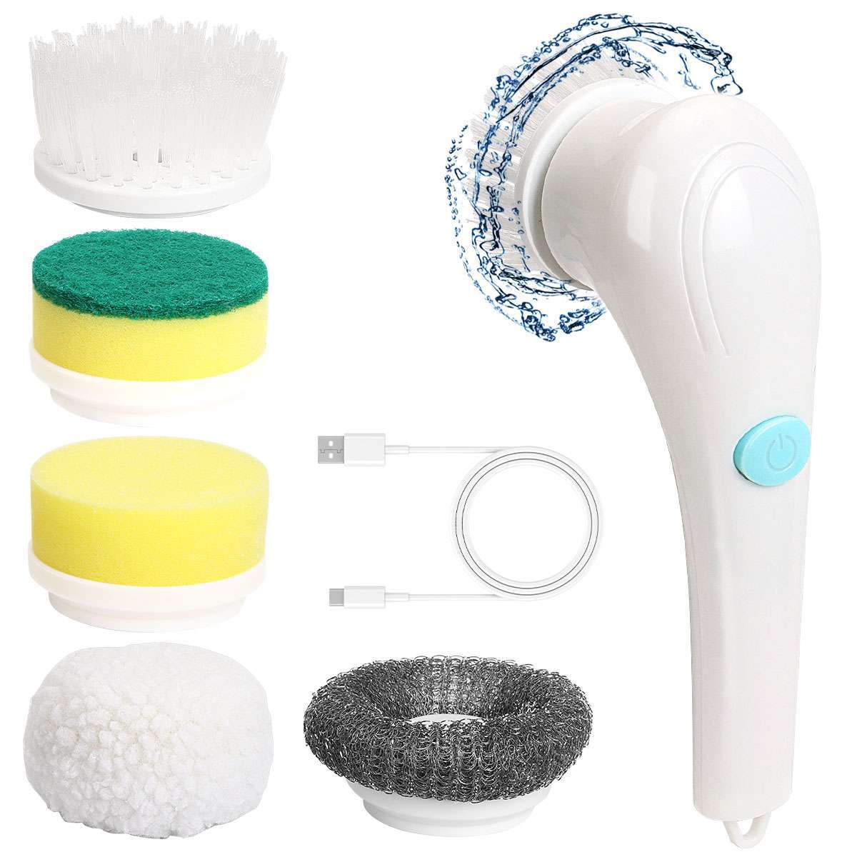 Electric Cordless Cleaning Brush Spin Scrubber Turbo Scrub Cleaner Rechargeable