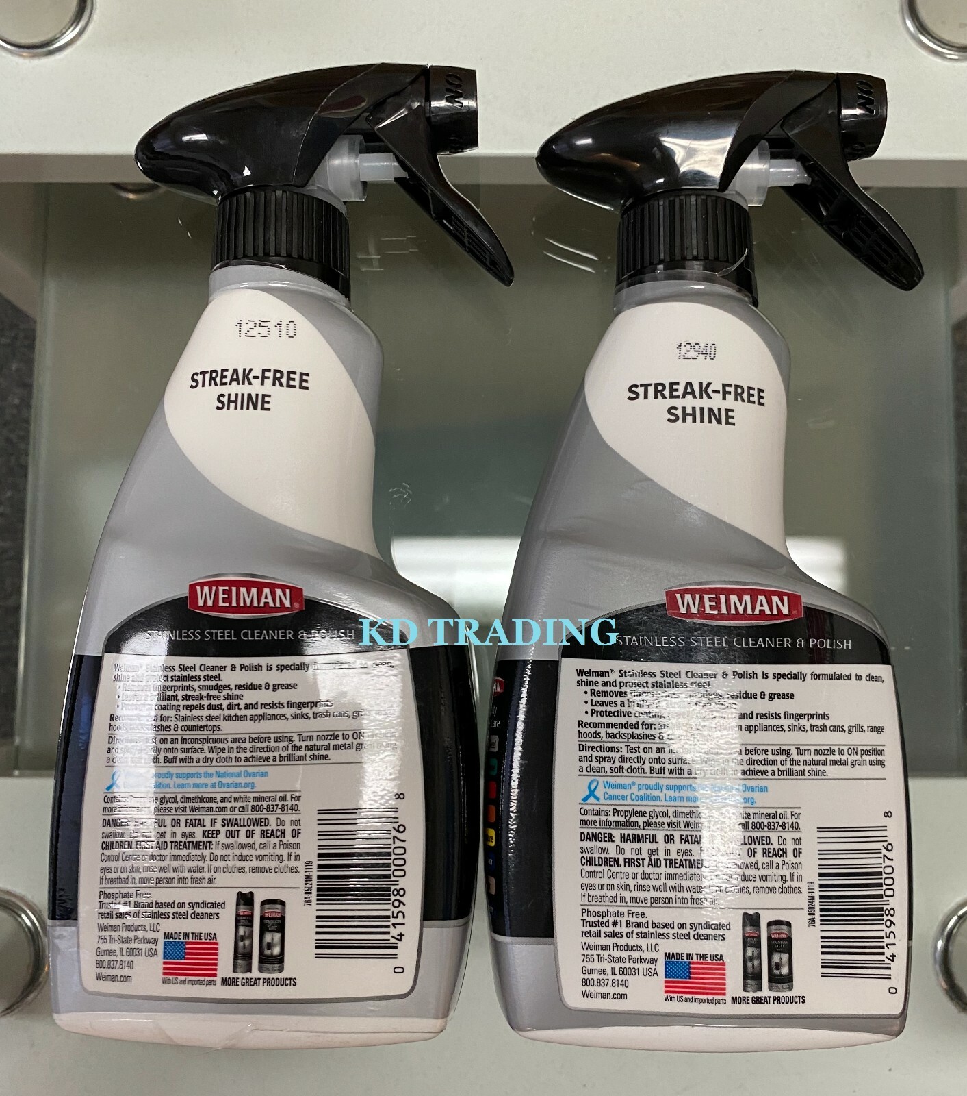 (2-Pk) Weiman STAINLESS STEEL Appliance Grill Range CLEANER & POLISH Streak Free