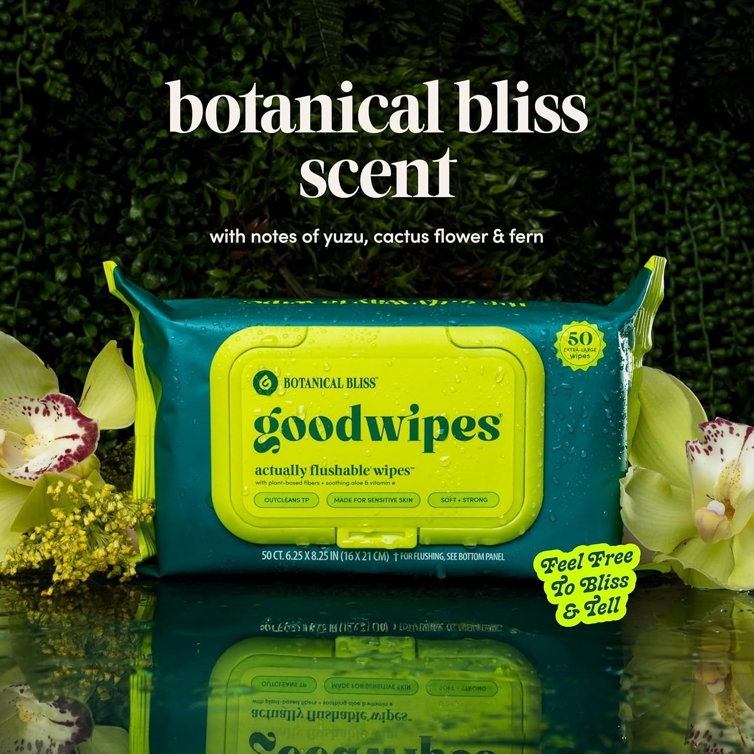 Flushable Wipes – Botanical Bliss Wet Wipes for Adults, Sewer & Septic Safe, …