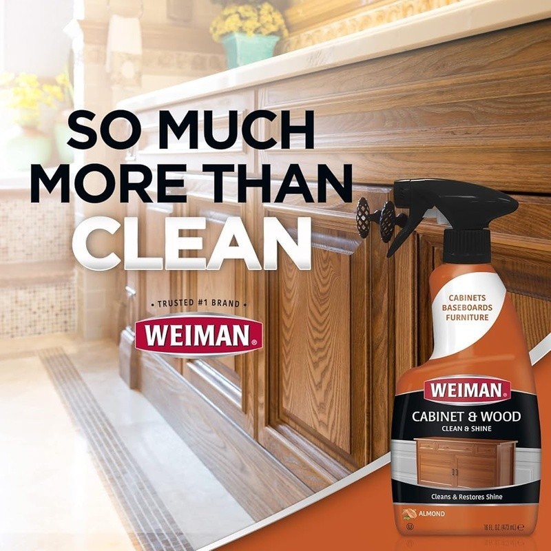 Wood Furniture Cleaner & Polish Almond Scent 2 Pack Microfiber Towel Included US