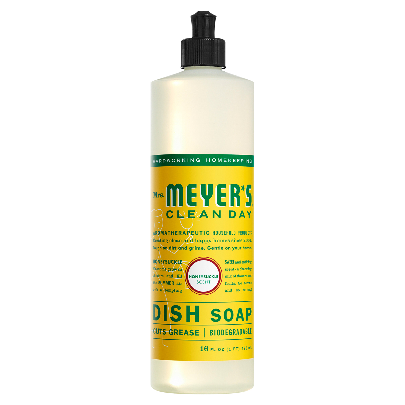 Mrs. Meyer’s Clean Day Soap Dish Liquid Honeysuckle 16 oz (Pack of 6)