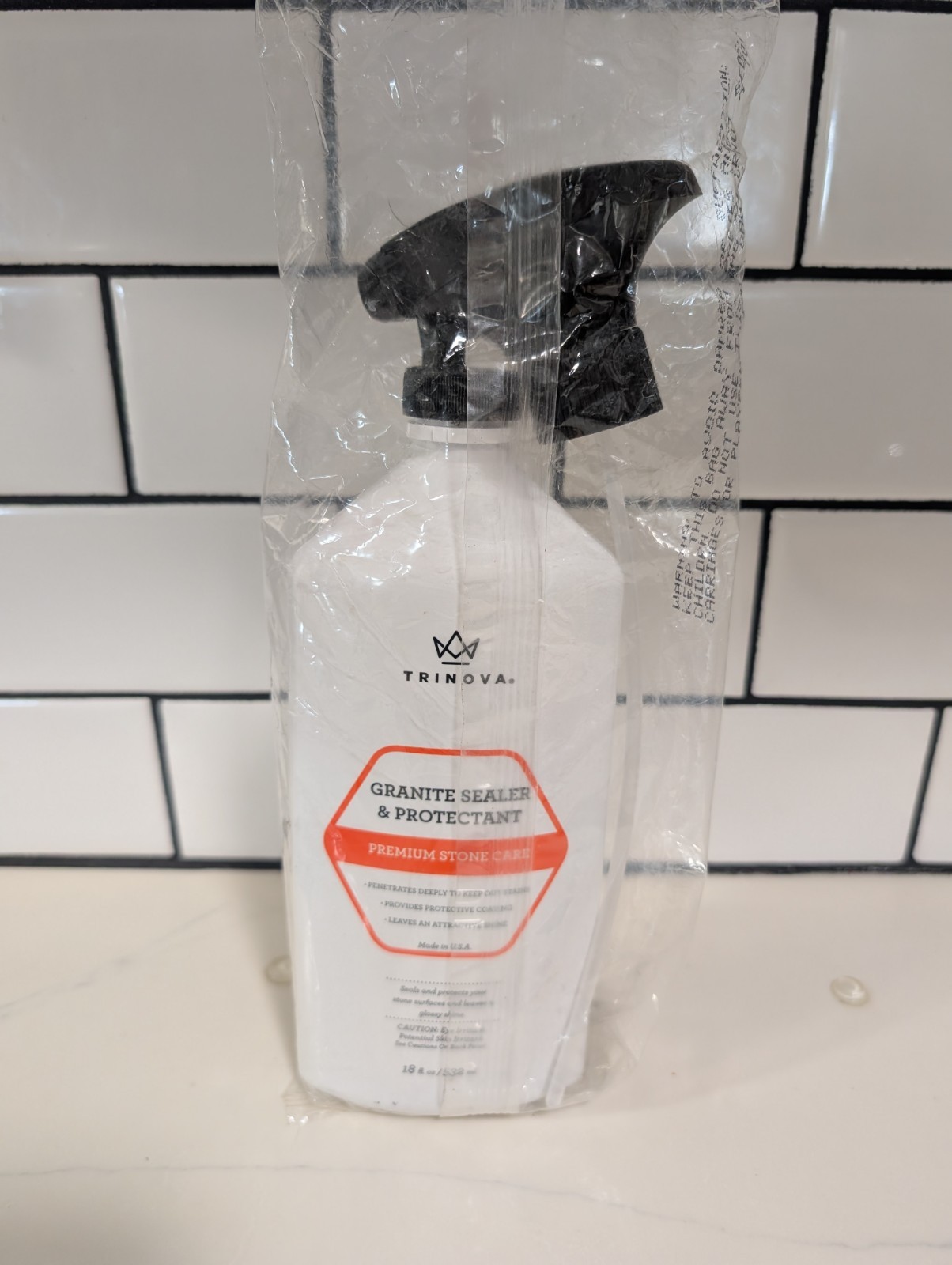 NEW TriNova Granite Sealer & Protectant Premium Stone Care Spray 18 fl oz Sealed