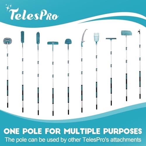 20ft High Reach Window Squeegee with Extension Pole, Telescoping Cleaner Kit, 3-