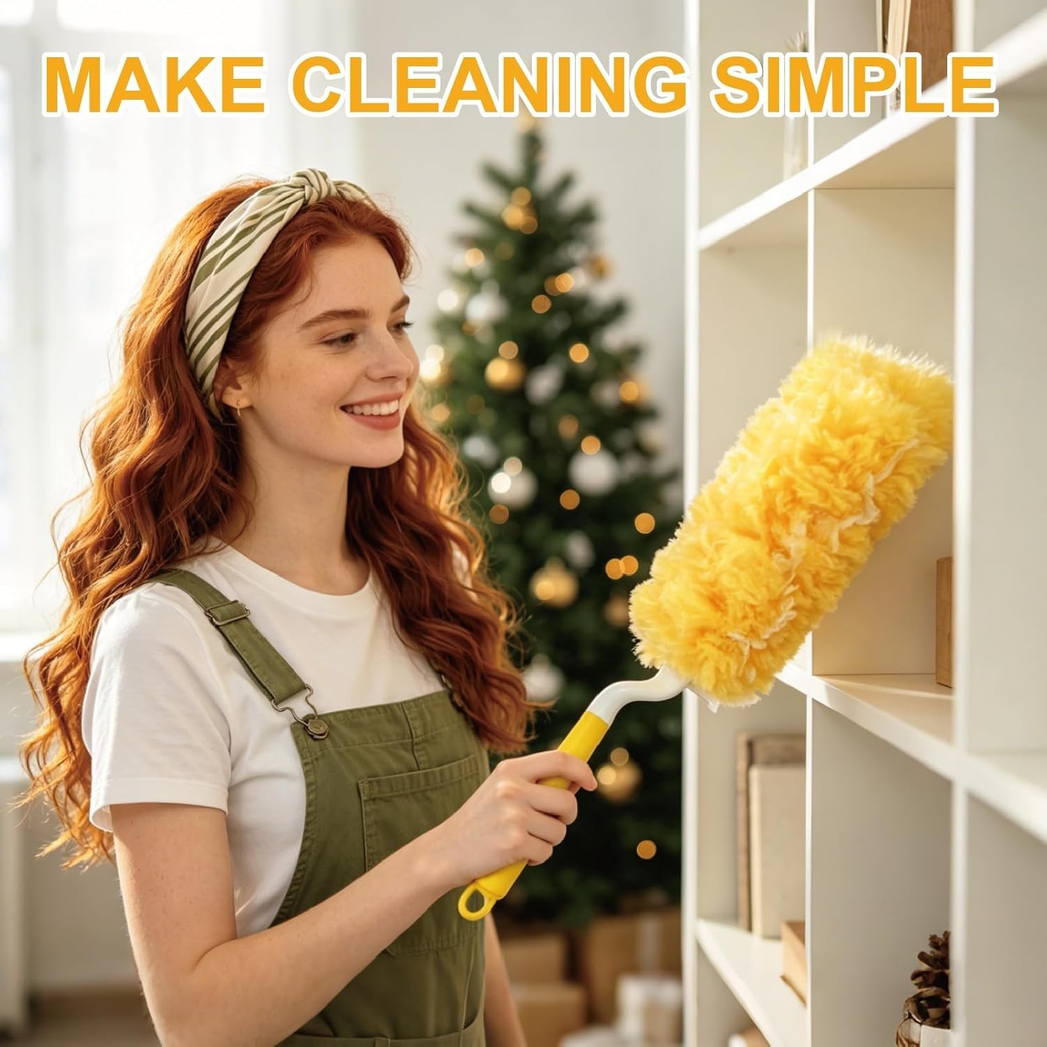 60 Count Heavy Duty Duster Refills, 360° Feather Duster with 2 Handle