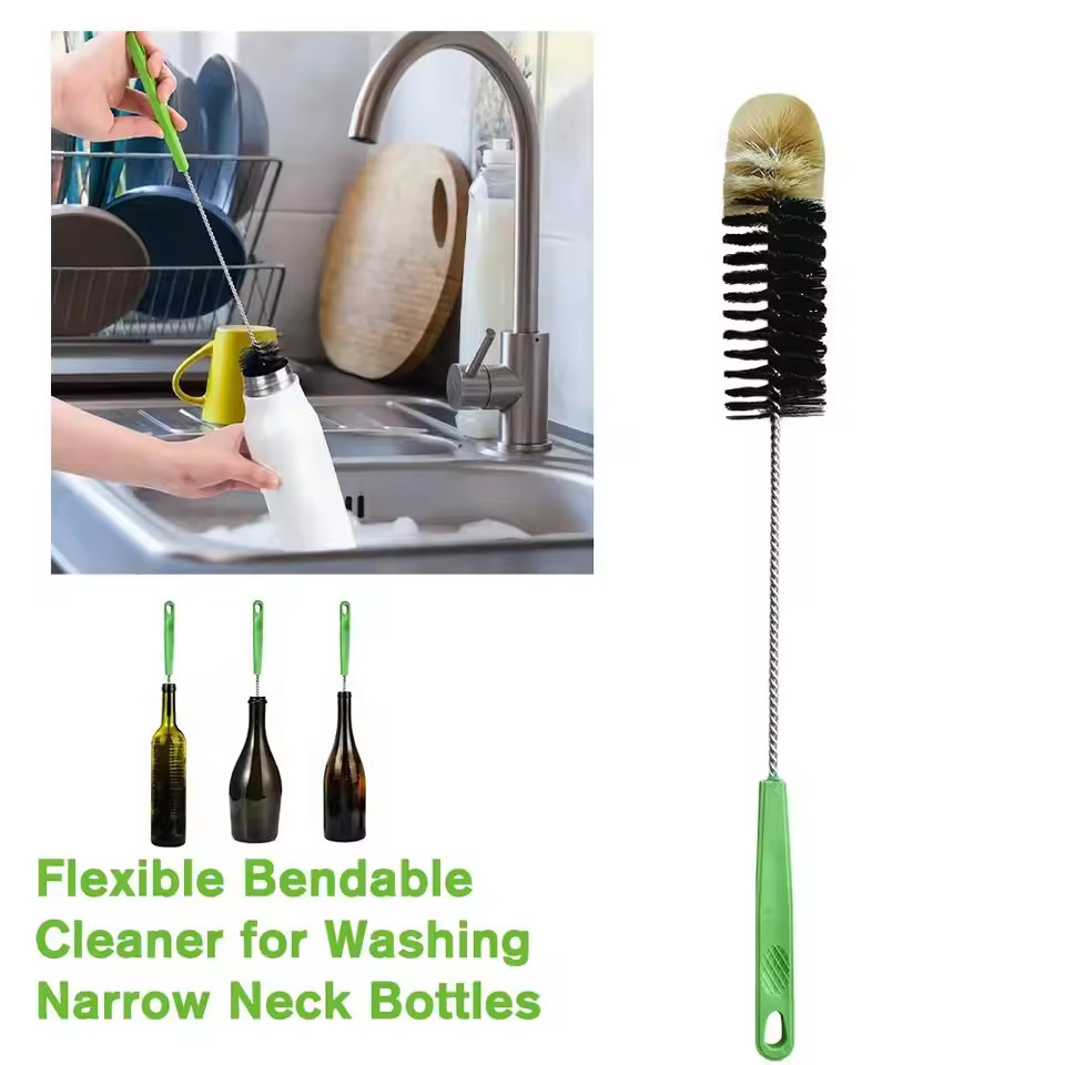 40Cm Long Handle Water Bottle Brush Flexible Bendable Cleaner for Washing Narrow