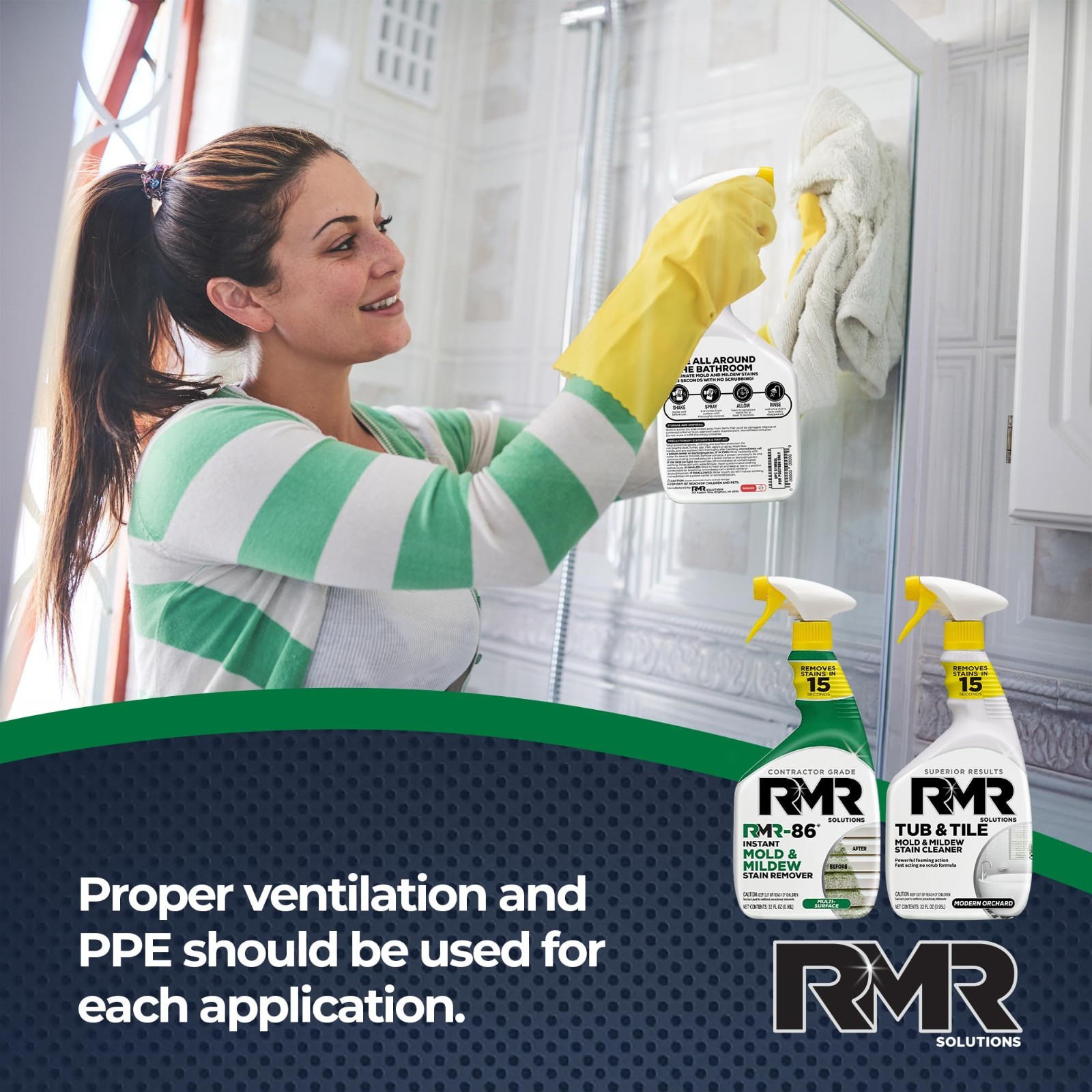 Mold & Mildew Stain Remover Kit – No-Scrub Cleaner for Bathroom, Shower, Siding