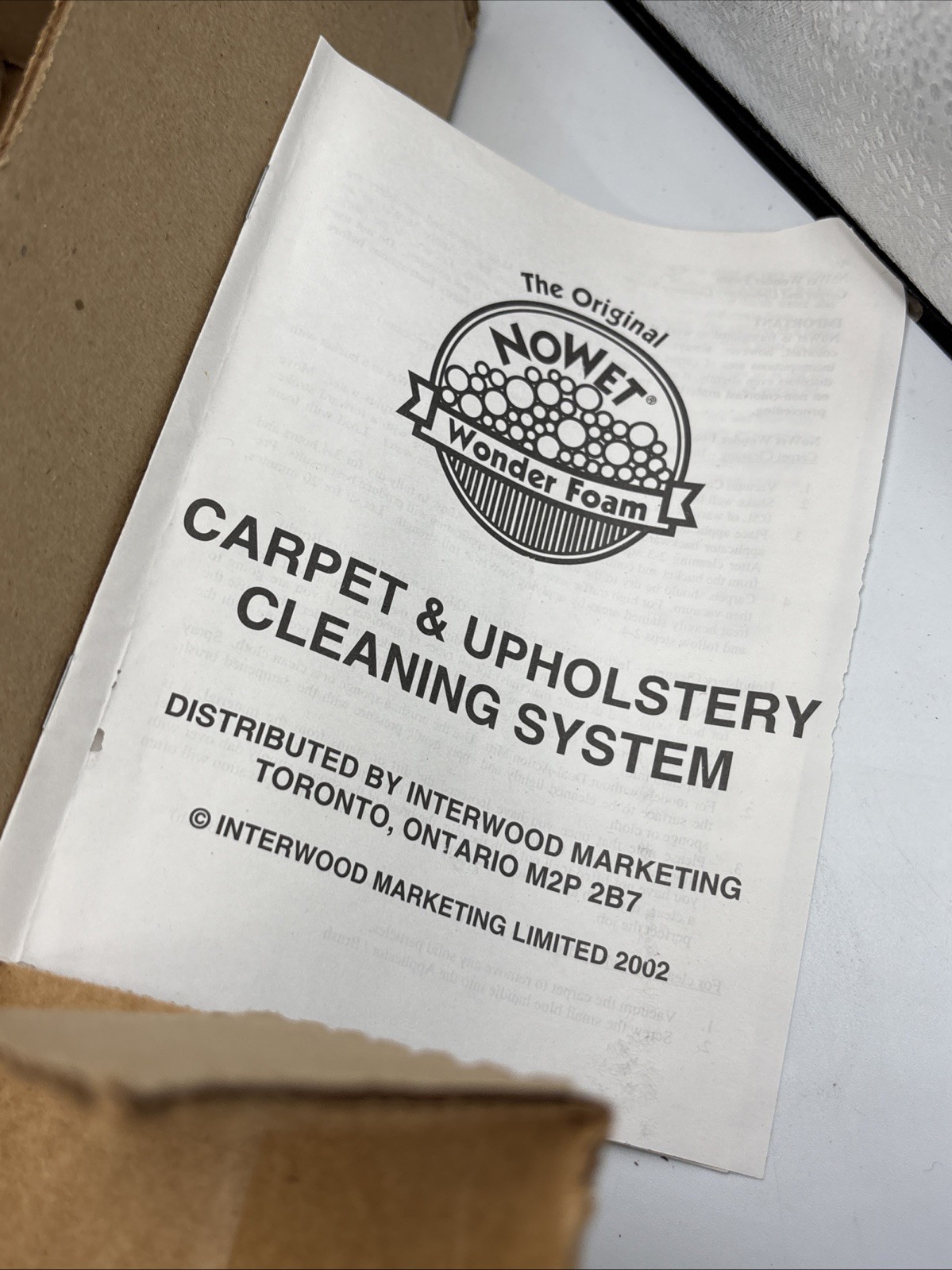 Rare !! 2002 The Original No Wet Wonder Foam Carpet And Upholstery Cleaner Kit