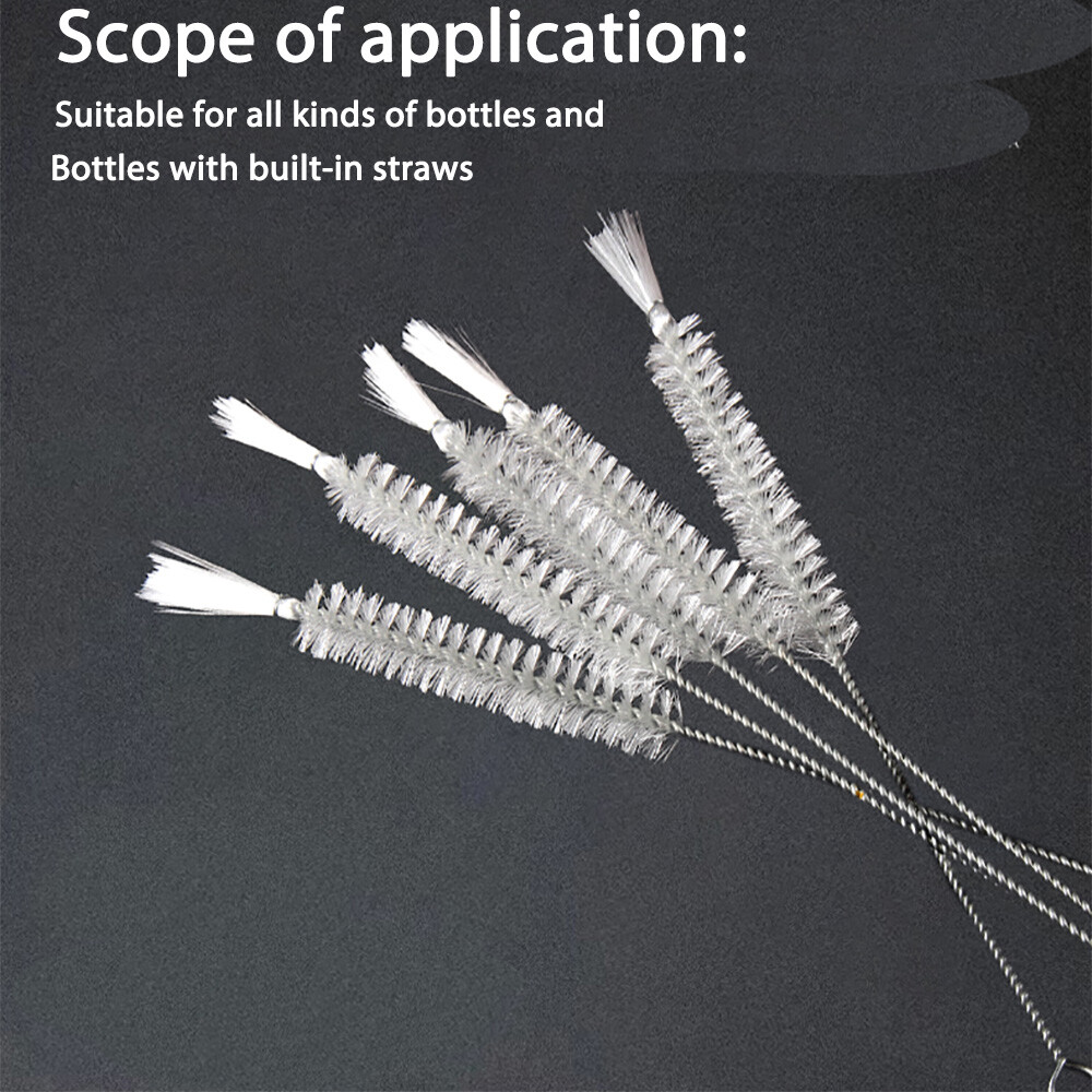 1-10PCS Nylon Straw Cleaner Cleaning Brush Small Long Handle Inner Hole Brushes