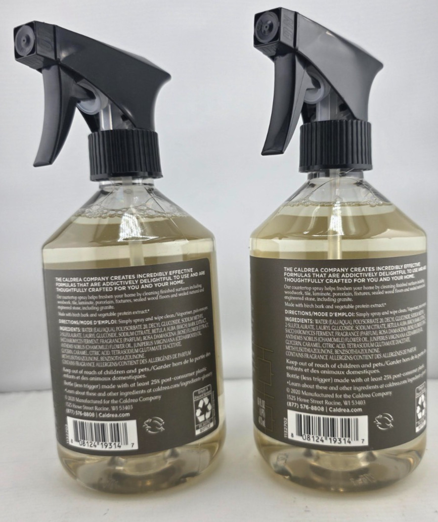 Caldrea Multi-surface Countertop Spray – Rosewater Driftwood – 16 fl oz ( 2pc )
