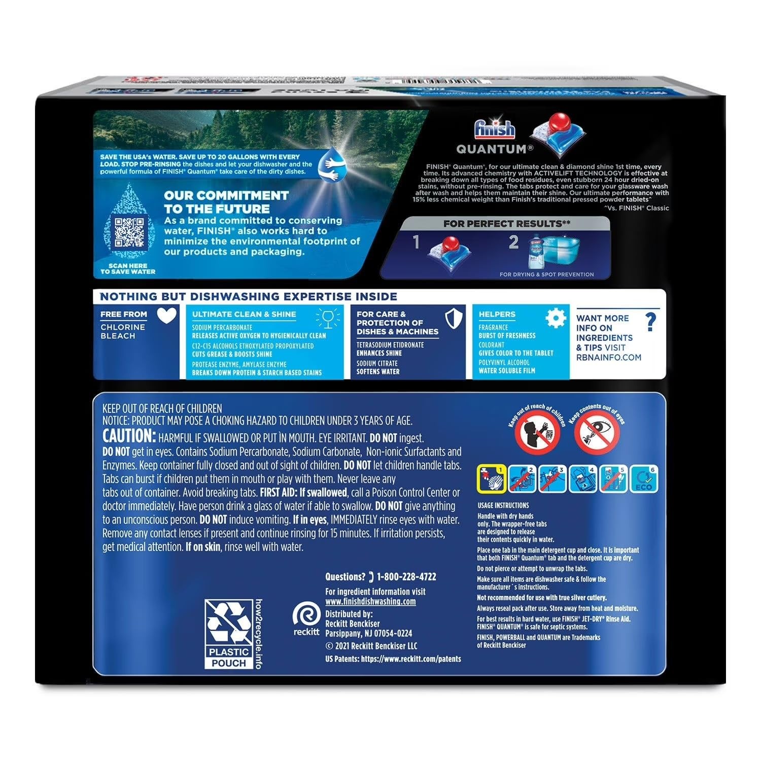 Finish Quantum Powerballs Dishwashing Detergent Gel Tabs 3.52 Lb, 100 Tabs