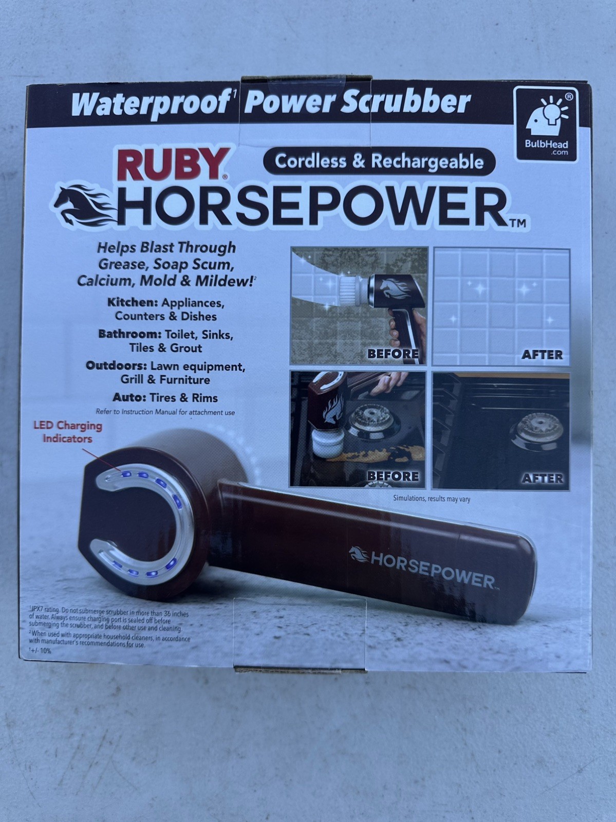 Ruby Horsepower Cordless Rechargeable Rotating Waterproof Power Scrubber