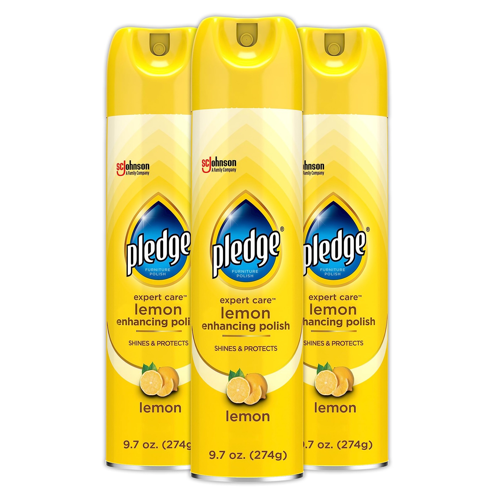Pledge Enhancing Polish Spray Lemon Scent Wood Furniture Stainless Steel 9.7oz 3