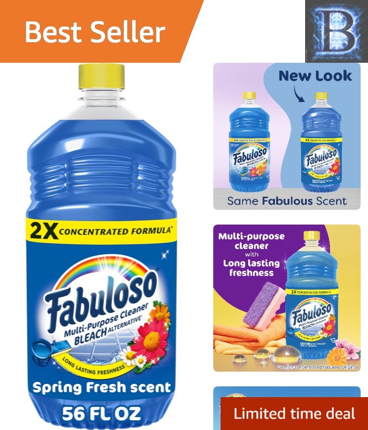Multi-Surface Cleaner – 56 Fl Oz, Long-Lasting Spring Fresh Scent & Residue-Free