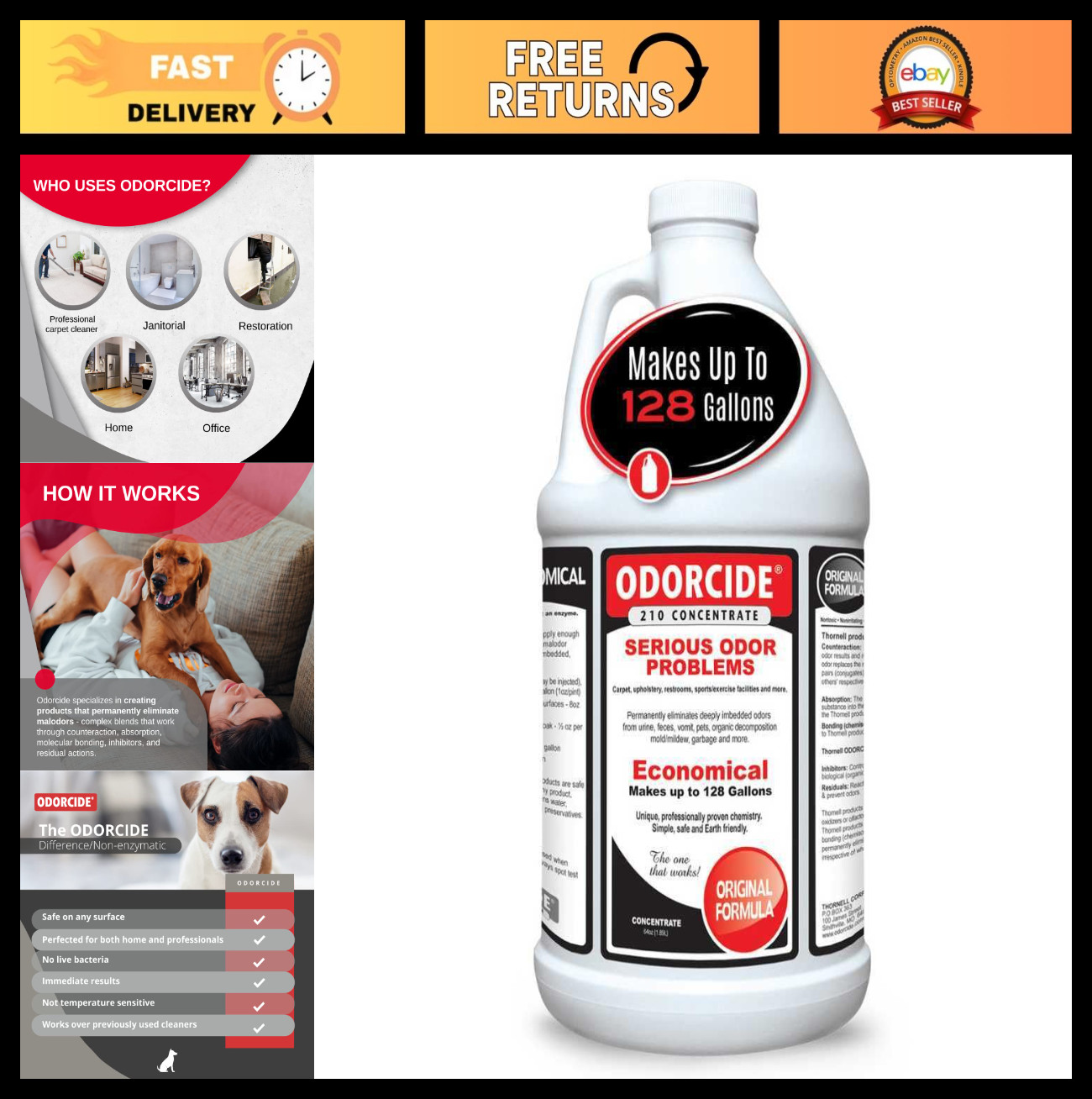 Odor Eliminator Spray – Original Scent, Half Gallon – Powerful Odor Neutralizer