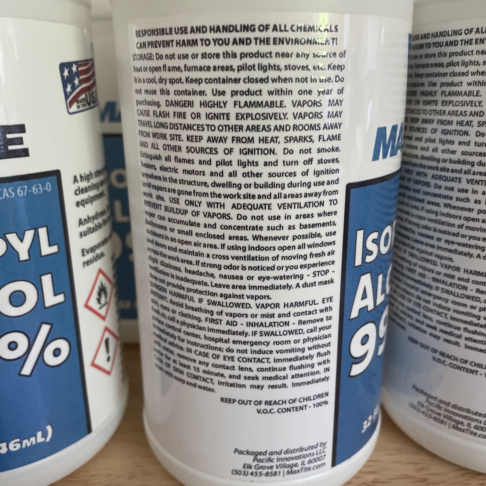 MaxTite Isopropyl Alcohol (99.9%) 32 oz/946 ml Made in the USA