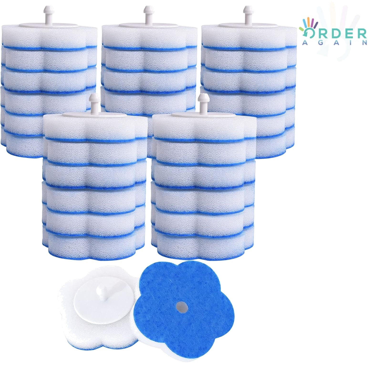 Toilet Bowl Wand Refills 32 Pcs Disposable Cleaning Sponges Heads for Hygiene