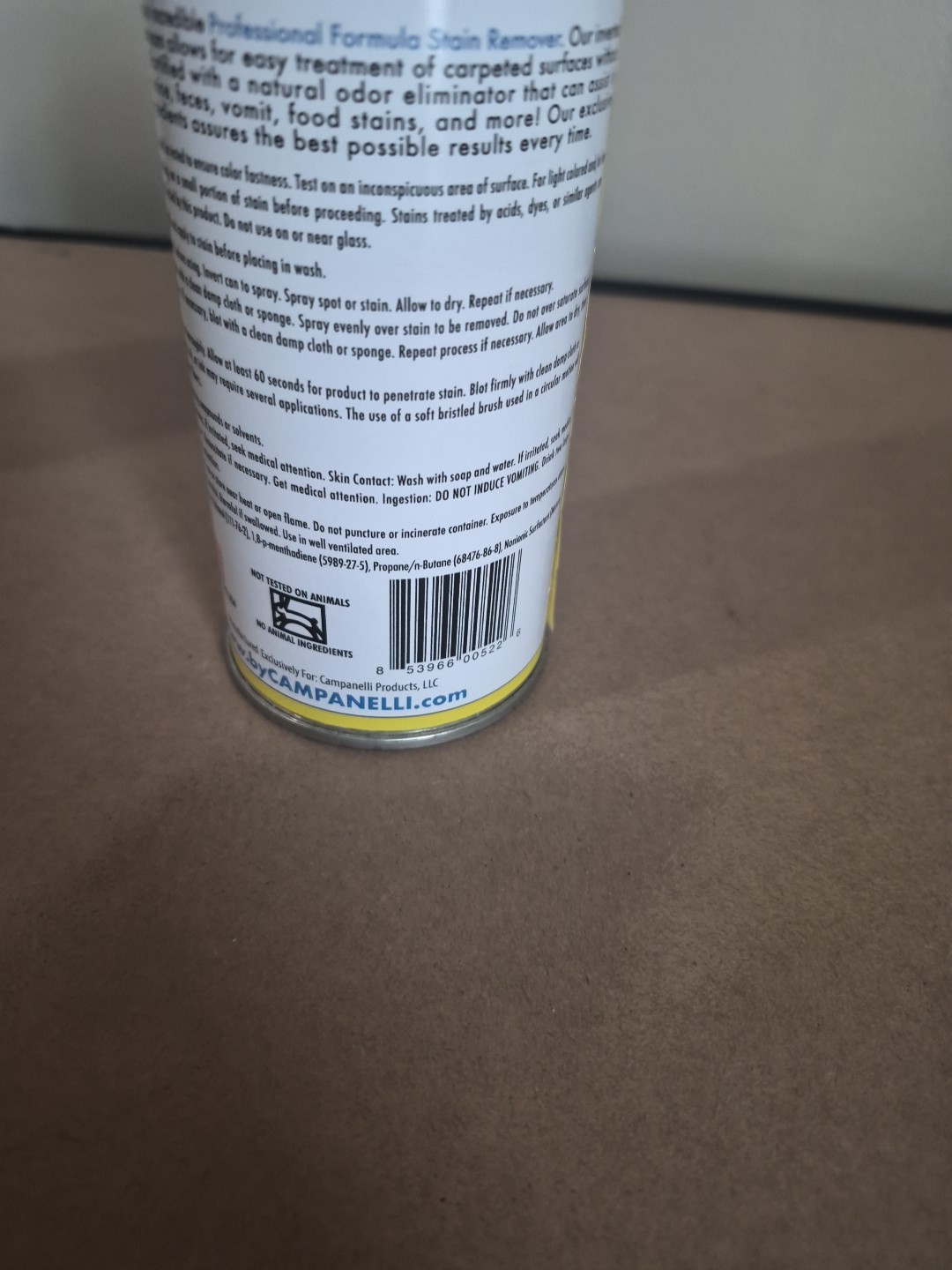 Campanelli Professional Stain Remover Point & Spray 15Oz Blue and white bottle