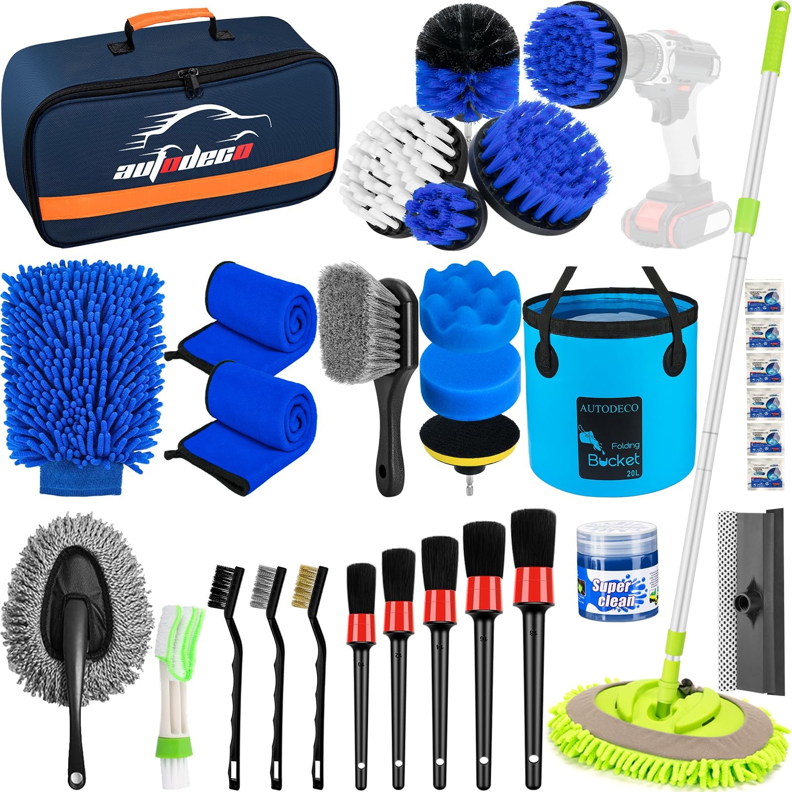 32pcs Car Detailing Brush Set Car Detailing Kit Auto Detailing Drill Brush Set C