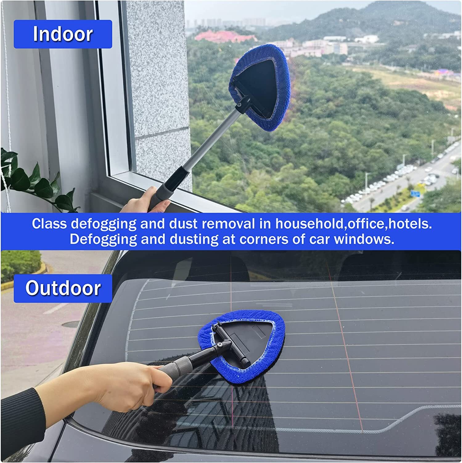 Windshield Cleaning Tool Kit Car Window Glass Wiper Cleaner Brush Pad Extendable