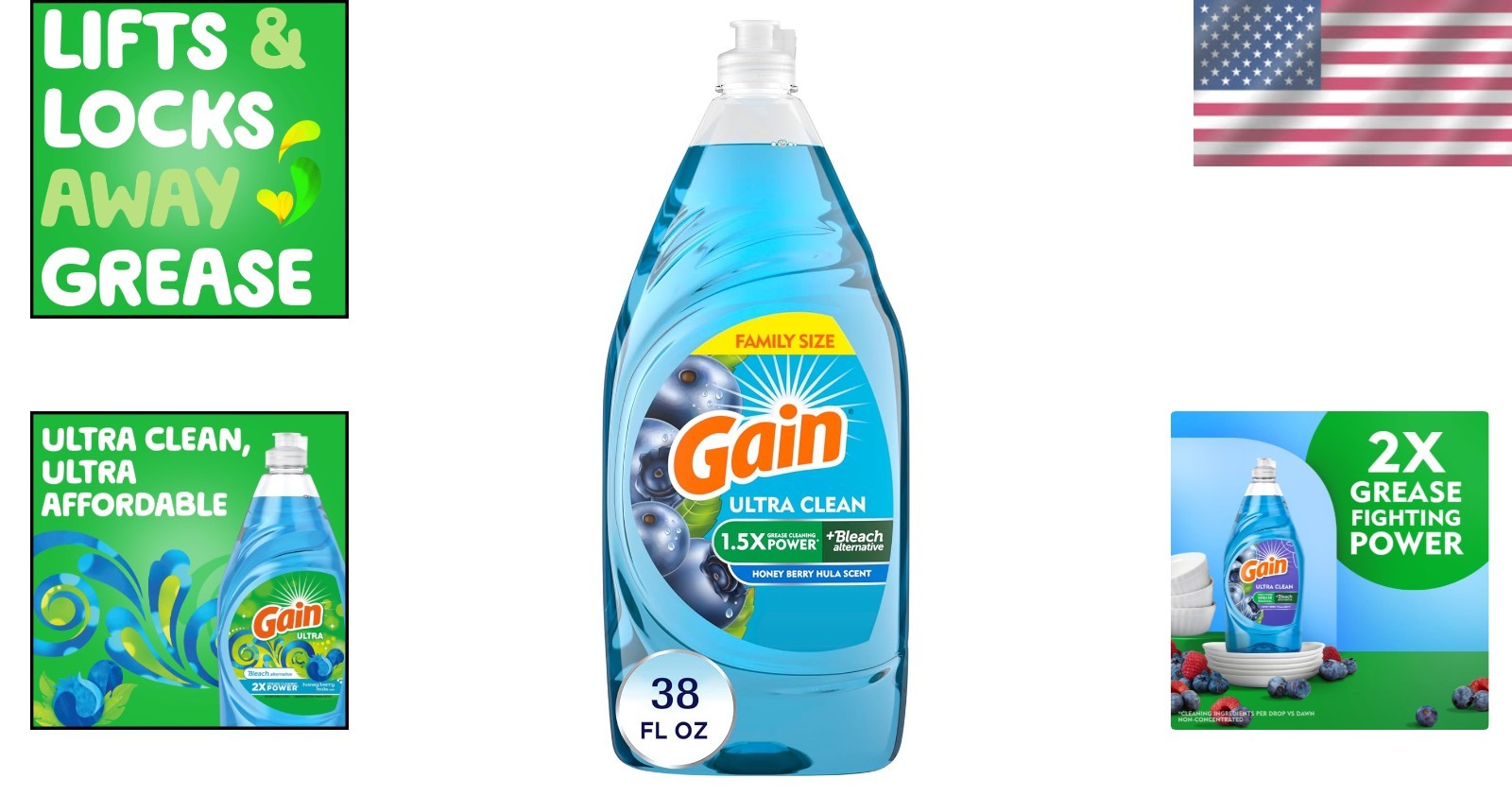 Brand New Ultra Dishwashing Liquid Honeyberry Hula Scent 38 Fl Oz