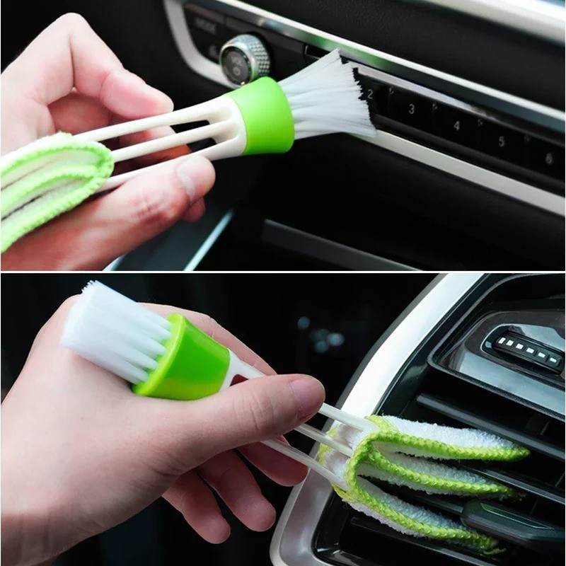 Portable Double End Car Vent Brush Computer Dust Cleaner Window Air Con Blinds