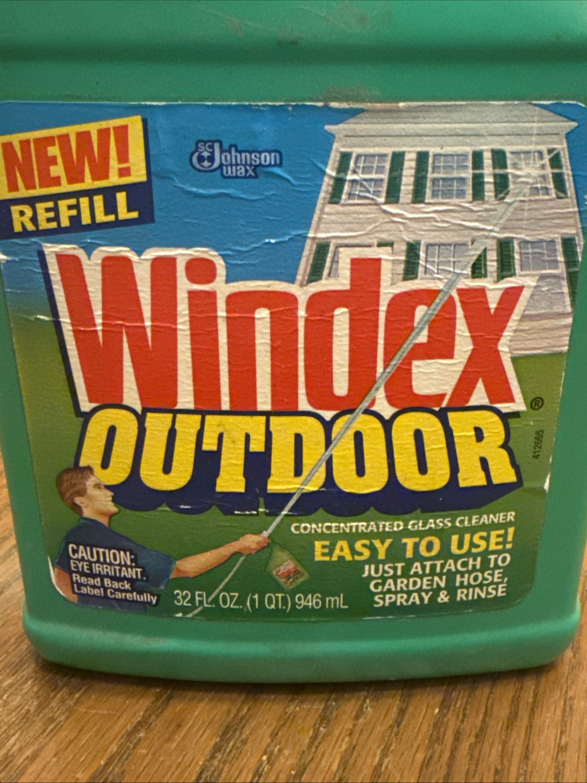 Vintage Windex Outdoor Window Glass Refill Concentrate 32 Oz Old Stock 1996