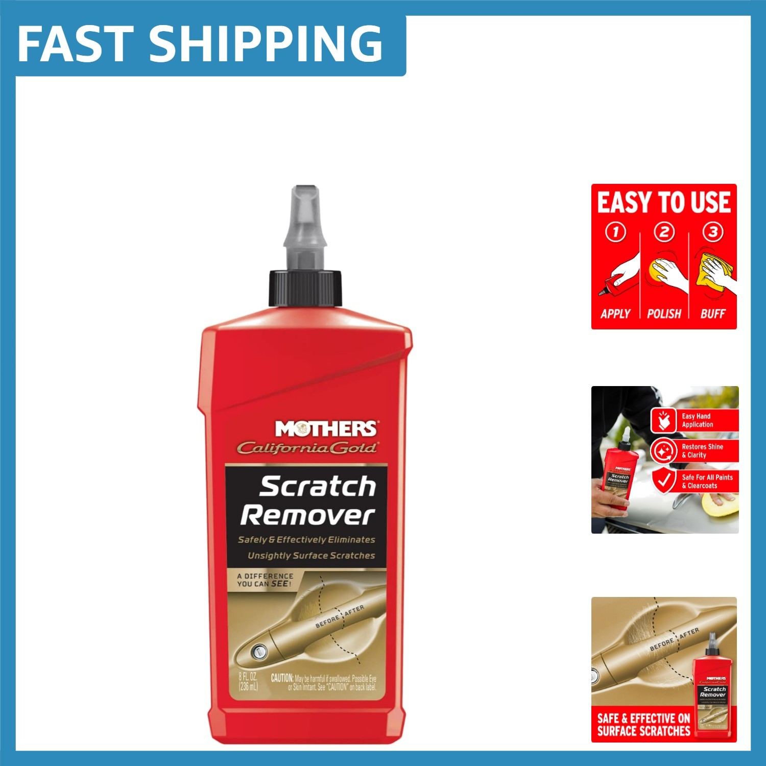 California Gold 8 oz Scratch Remover – Safely Eliminates Scratches & Scuffs