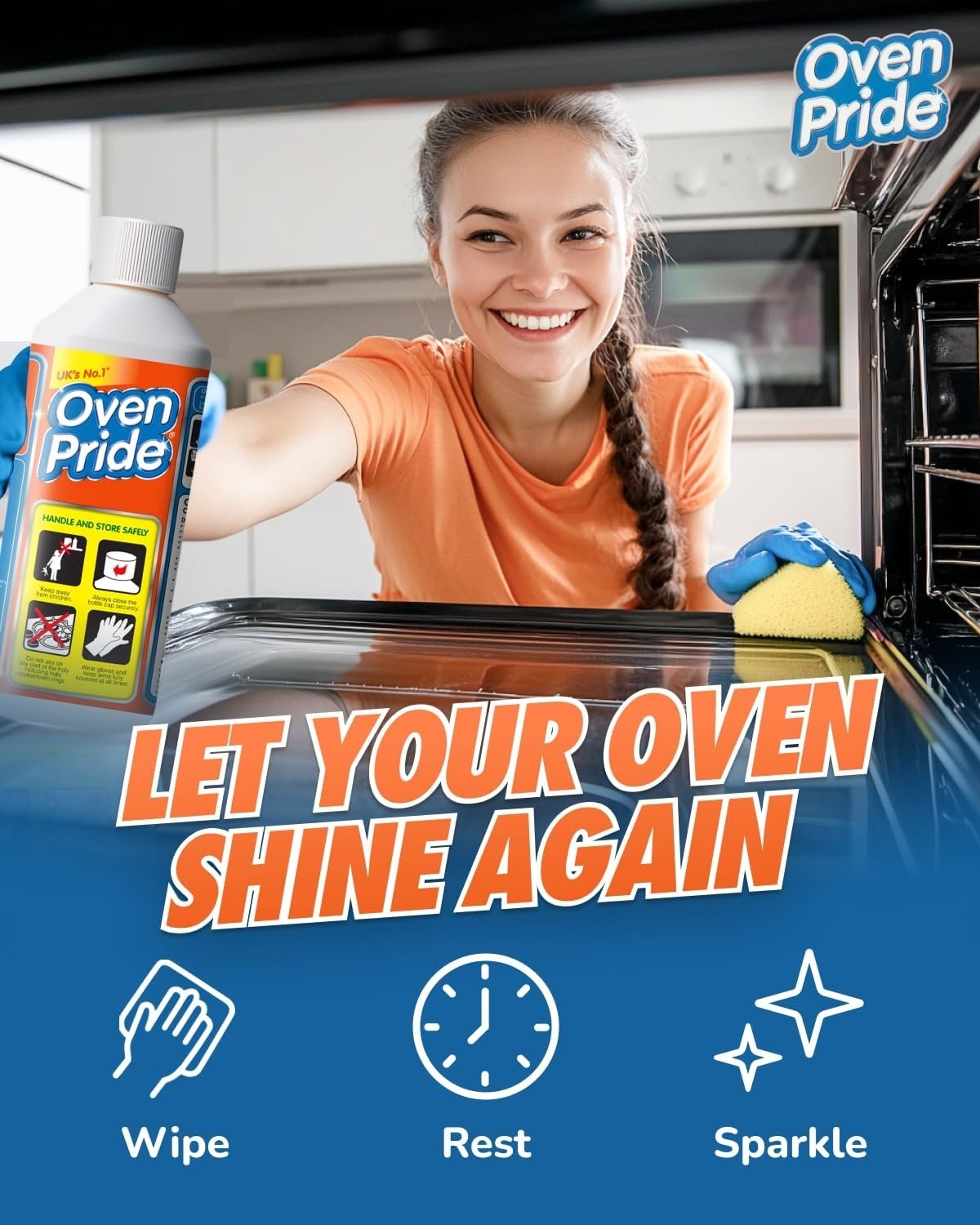 Oven Cleaner – 500ml Complete Oven Cleaning Kit with Safety Gloves & Cleaning…