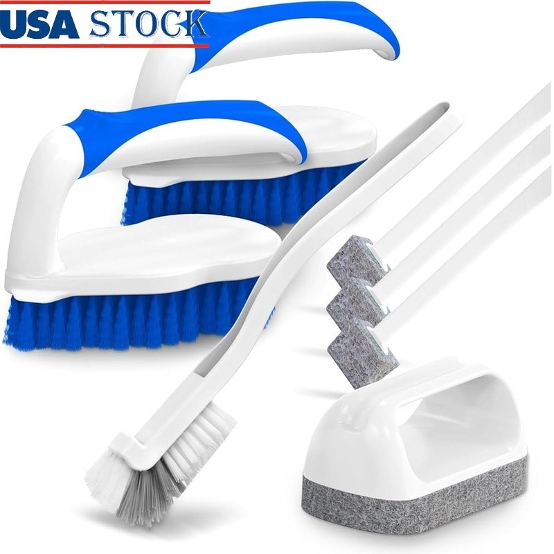 Grout Cleaning Brushes Set 7 Pack Multi Surface Scrub Brush Tile Gap Cleaner New