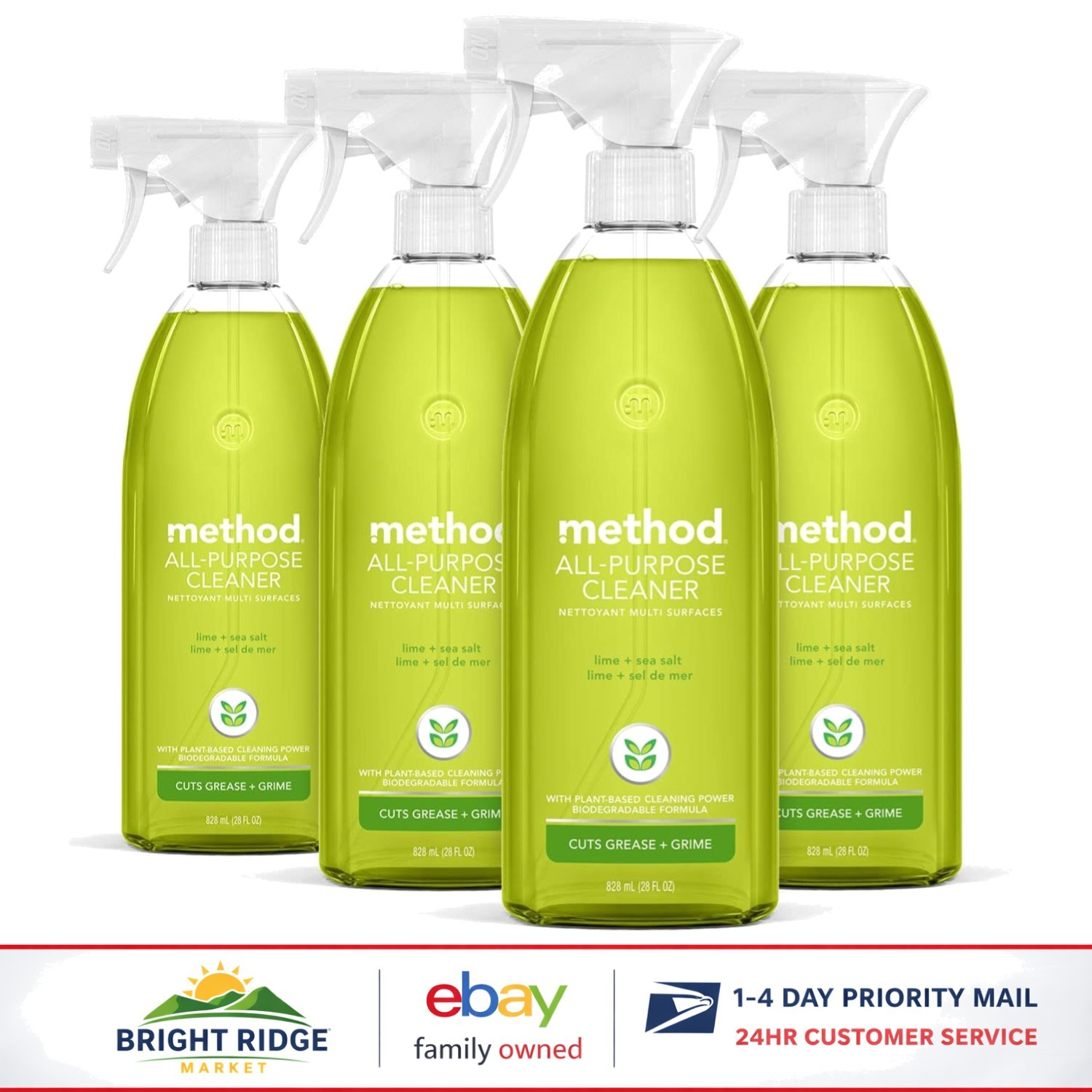 All-Purpose Cleaner Spray with Lime Sea Salt Scent for Counters and Tiles