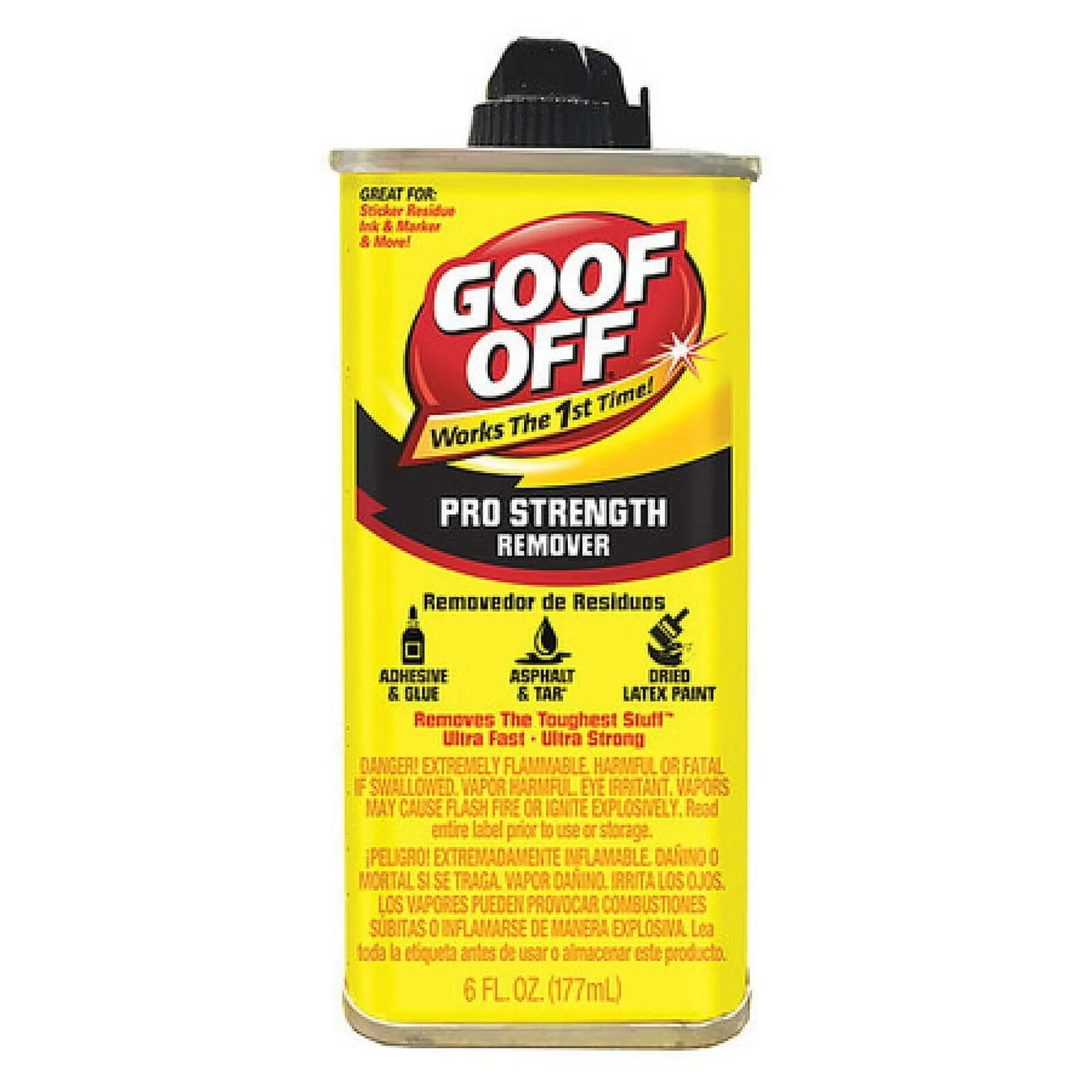 Goof Off Professional Strength Latex Paint and Adhesive Remover, 6 fl. oz.