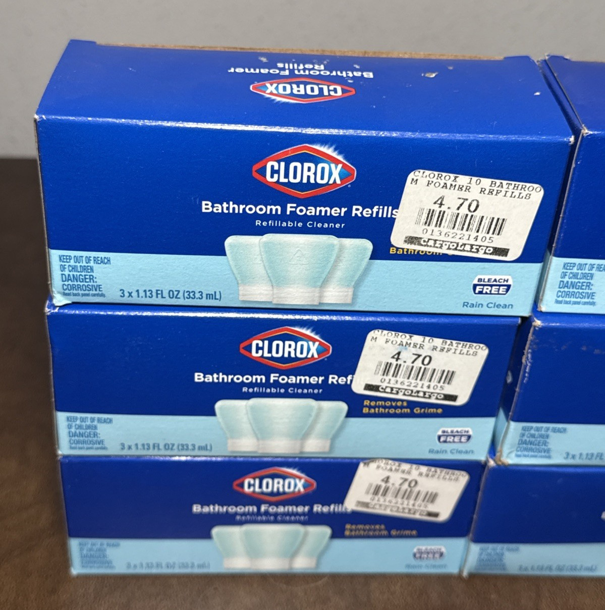 Clorox Bathroom Foamer Refills RAIN CLEAN Lot of 18 (6 x 3 per box) NEW