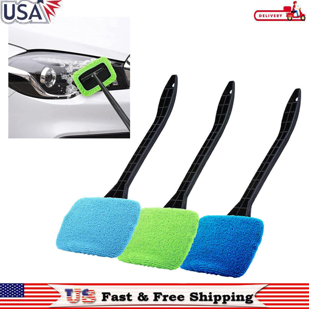 Pro 3 Pack Window Windshield Cleaning Tool Microfiber Car Wiper Glass Brush New